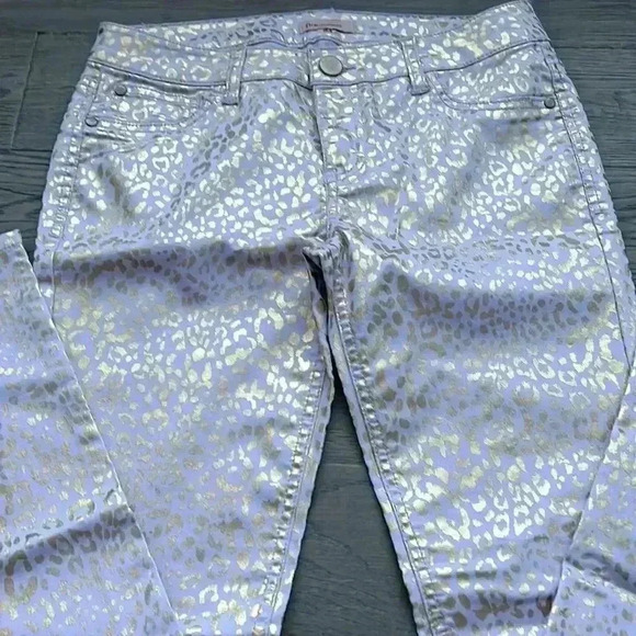 🌸3/$30🌸FIRE Los  Angeles | Lilac purple and gold sparkle cheetah jeggings - Picture 4 of 9